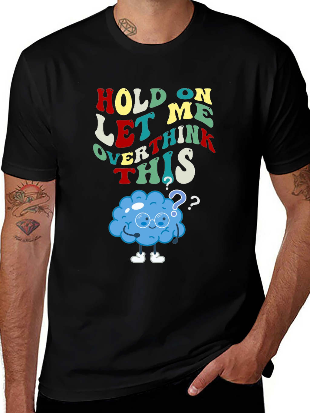 Overthinking T-Shirt - Black Cotton Short Sleeve Tee