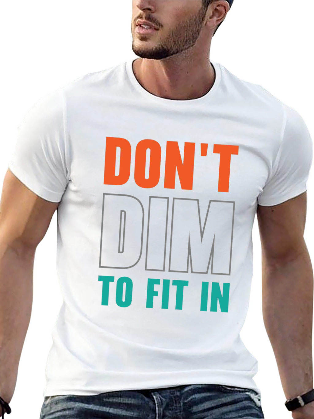 Dont Dim to Fit In Graphic Tee - Black