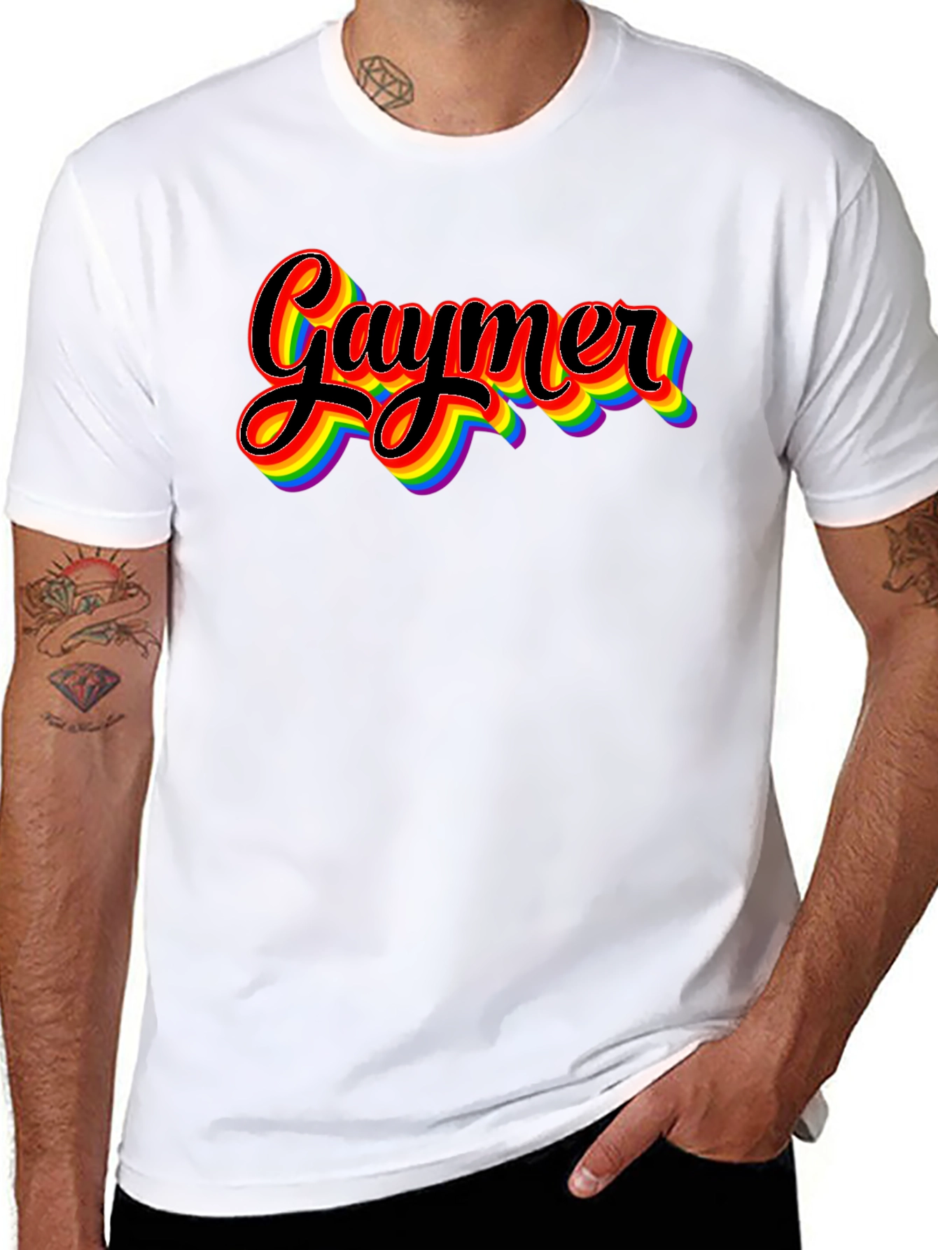 Gaymer Pride Rainbow Graphic Tee
