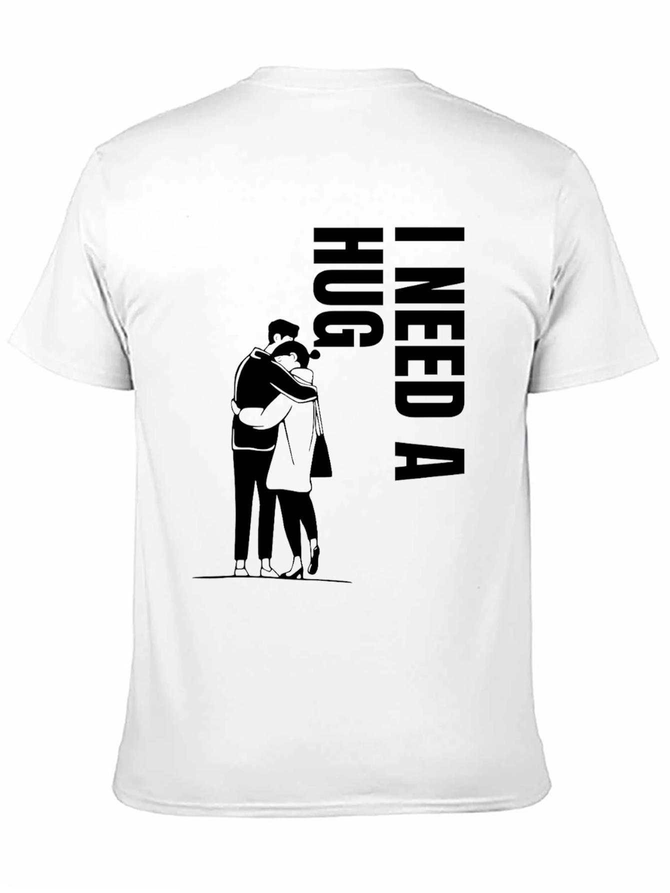 I Need a Hug Black Graphic T-Shirt