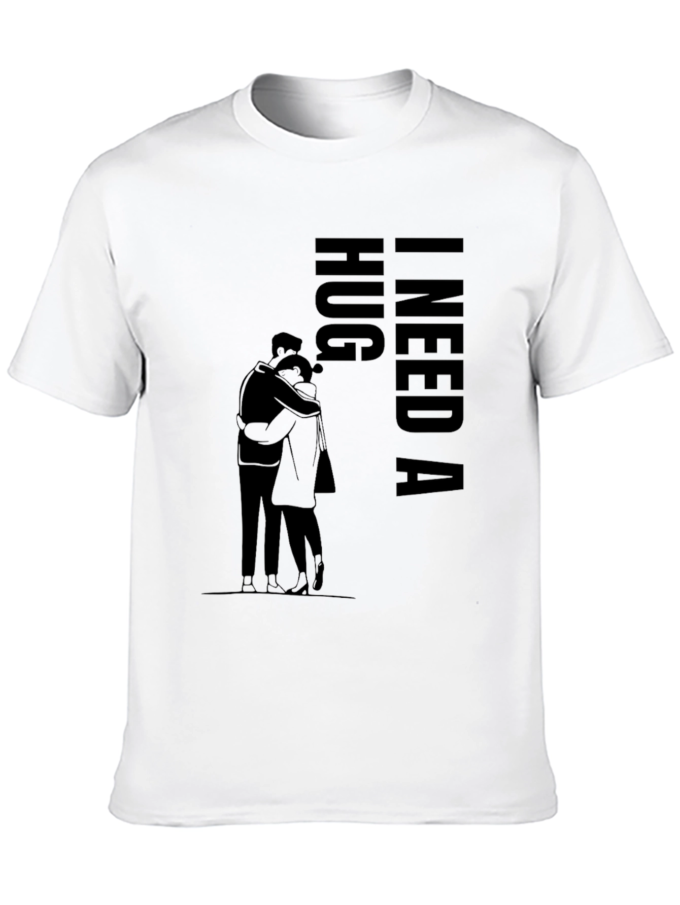 I Need a Hug Black Graphic T-Shirt