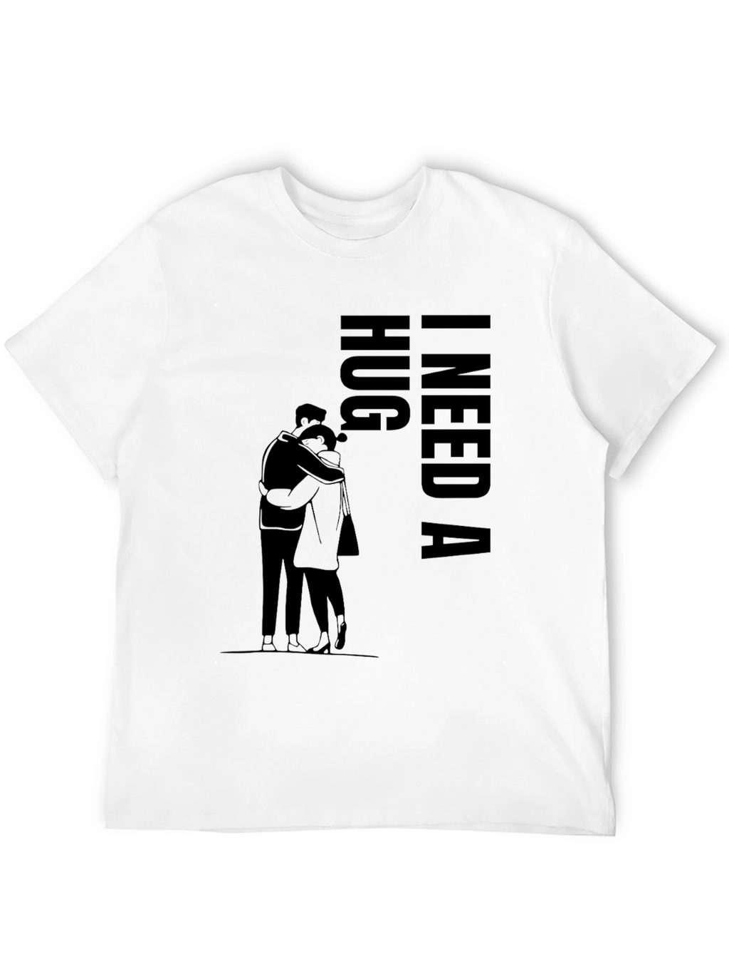 I Need a Hug Black Graphic T-Shirt