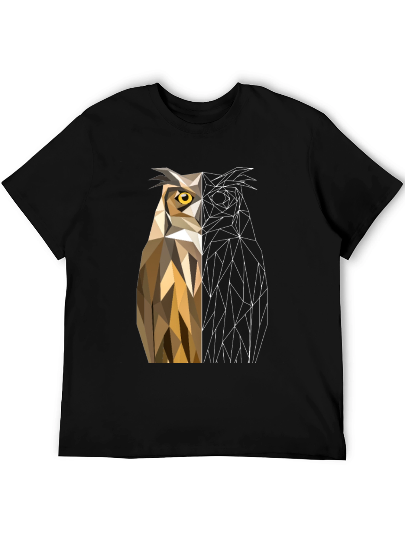 Geometric Owl Graphic Tee - Modern Design