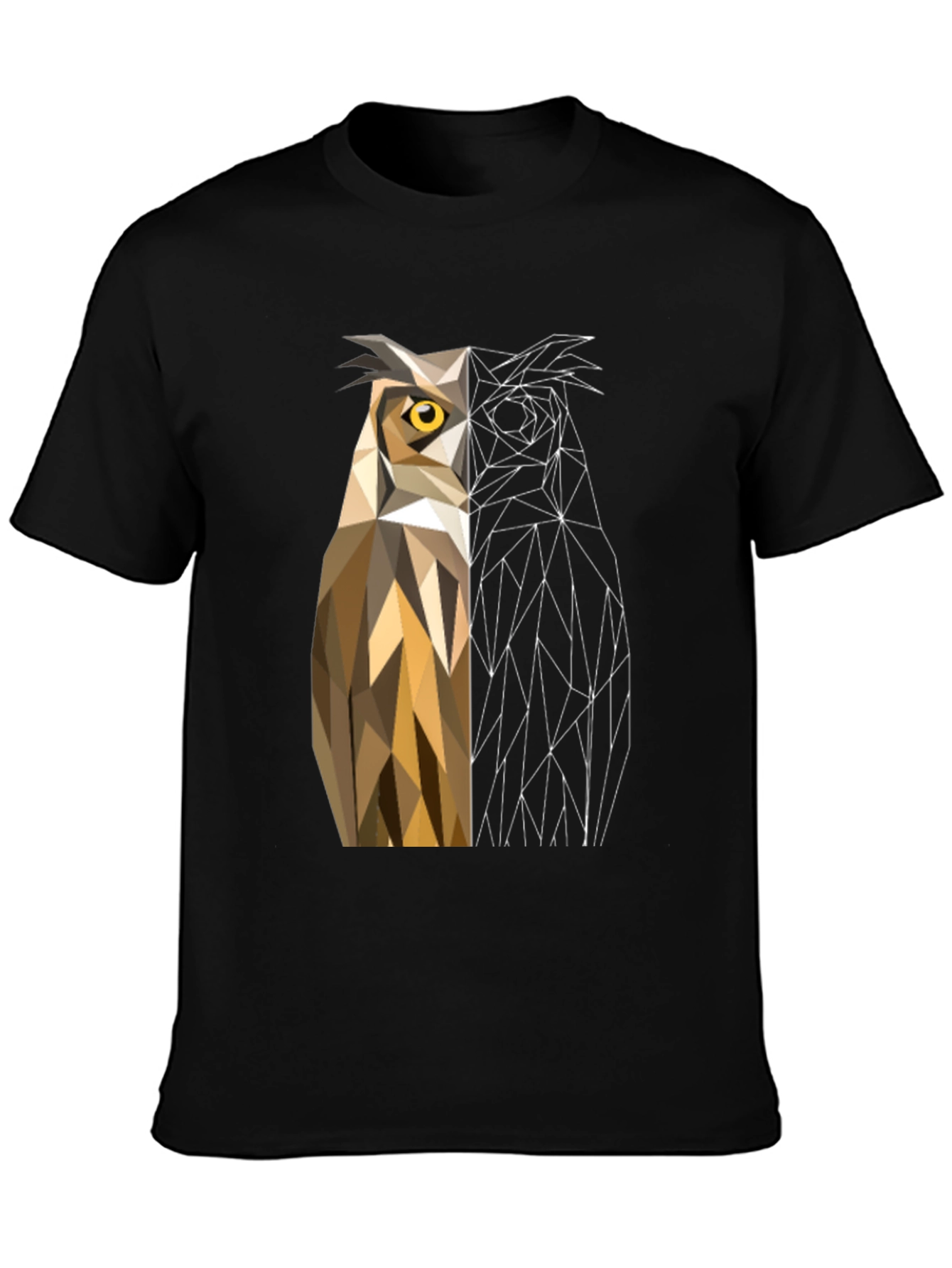 Geometric Owl Graphic Tee - Modern Design