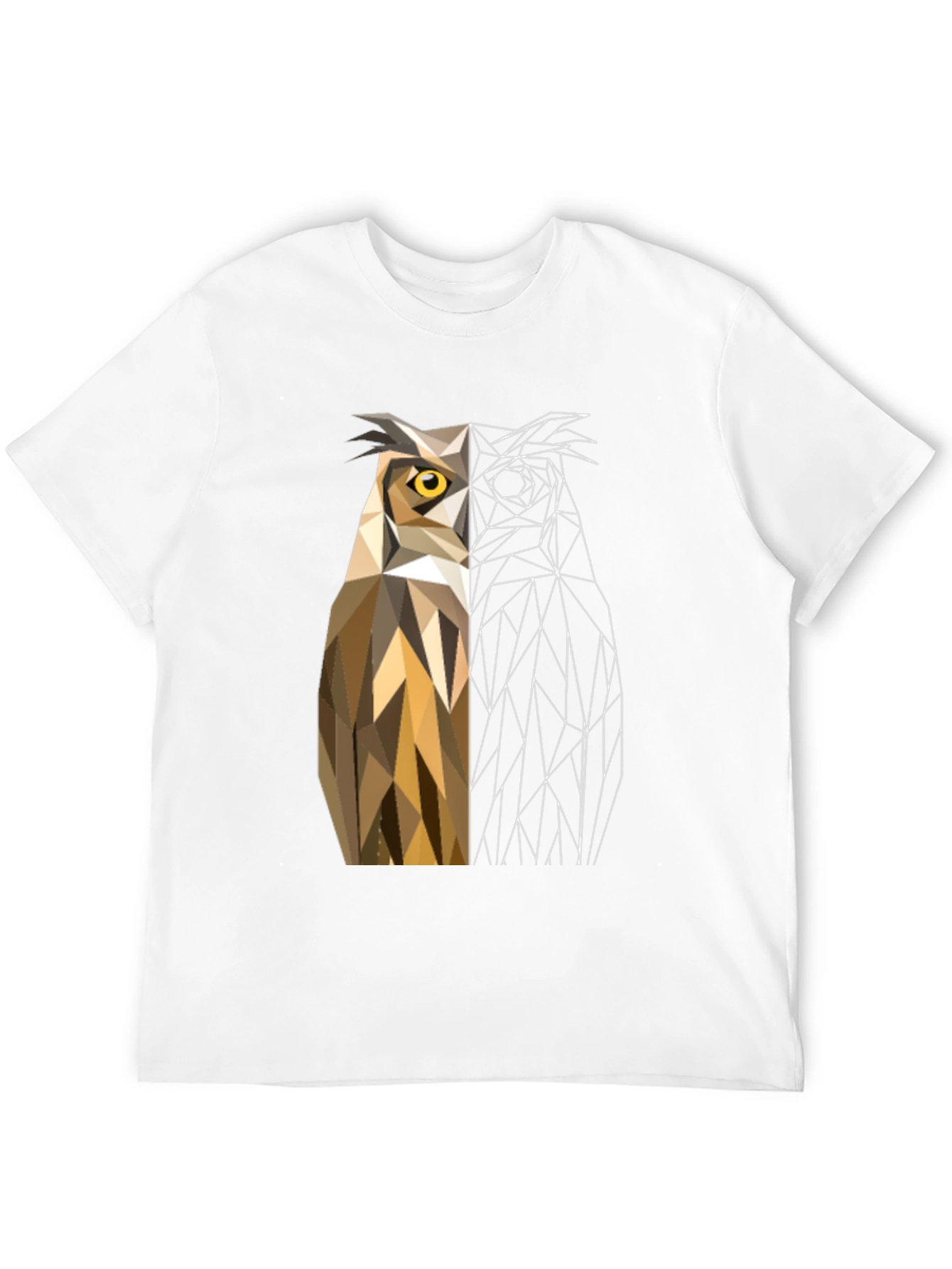 Geometric Owl Graphic Tee - Modern Design