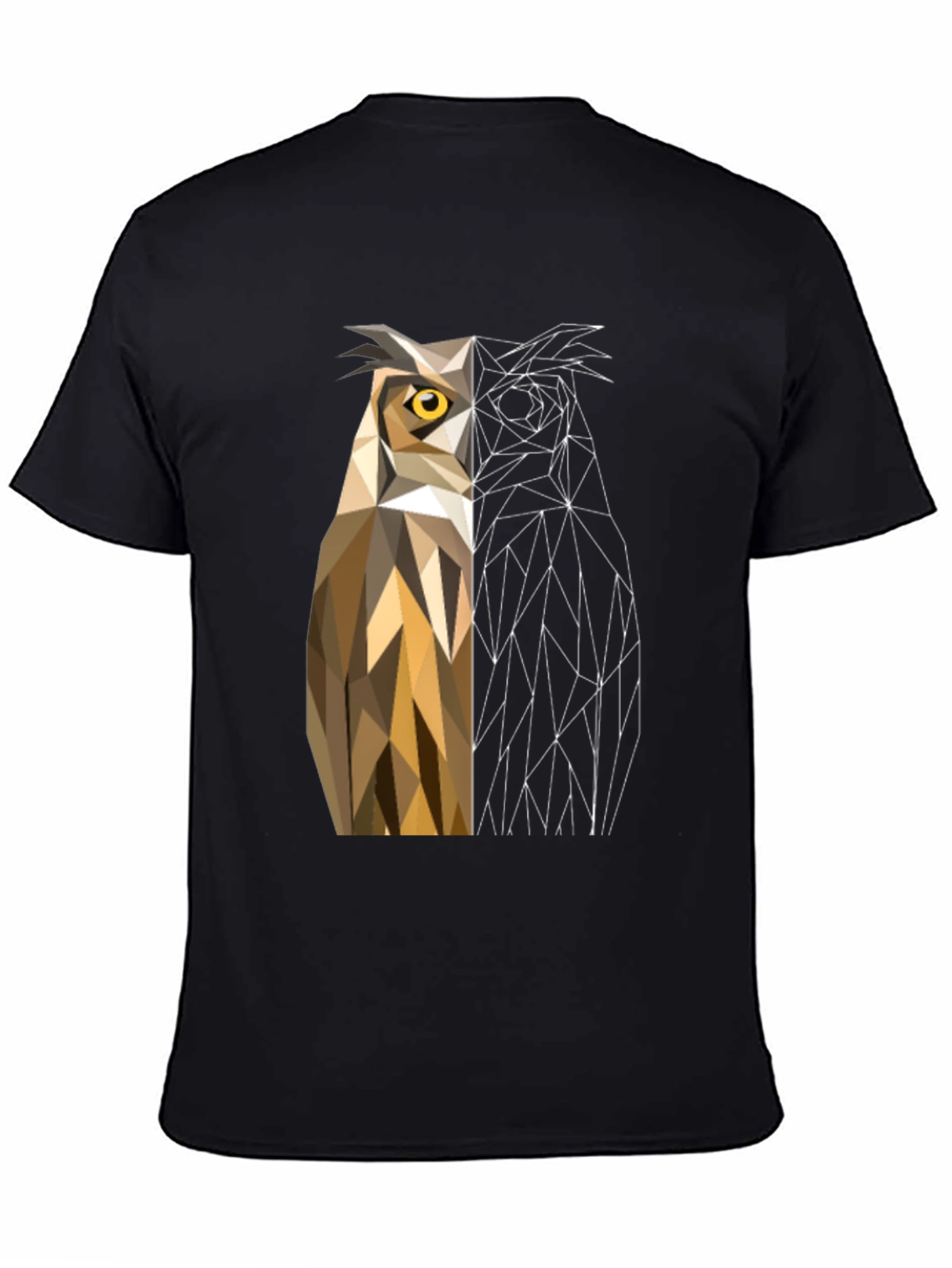 Geometric Owl Graphic Tee - Modern Design