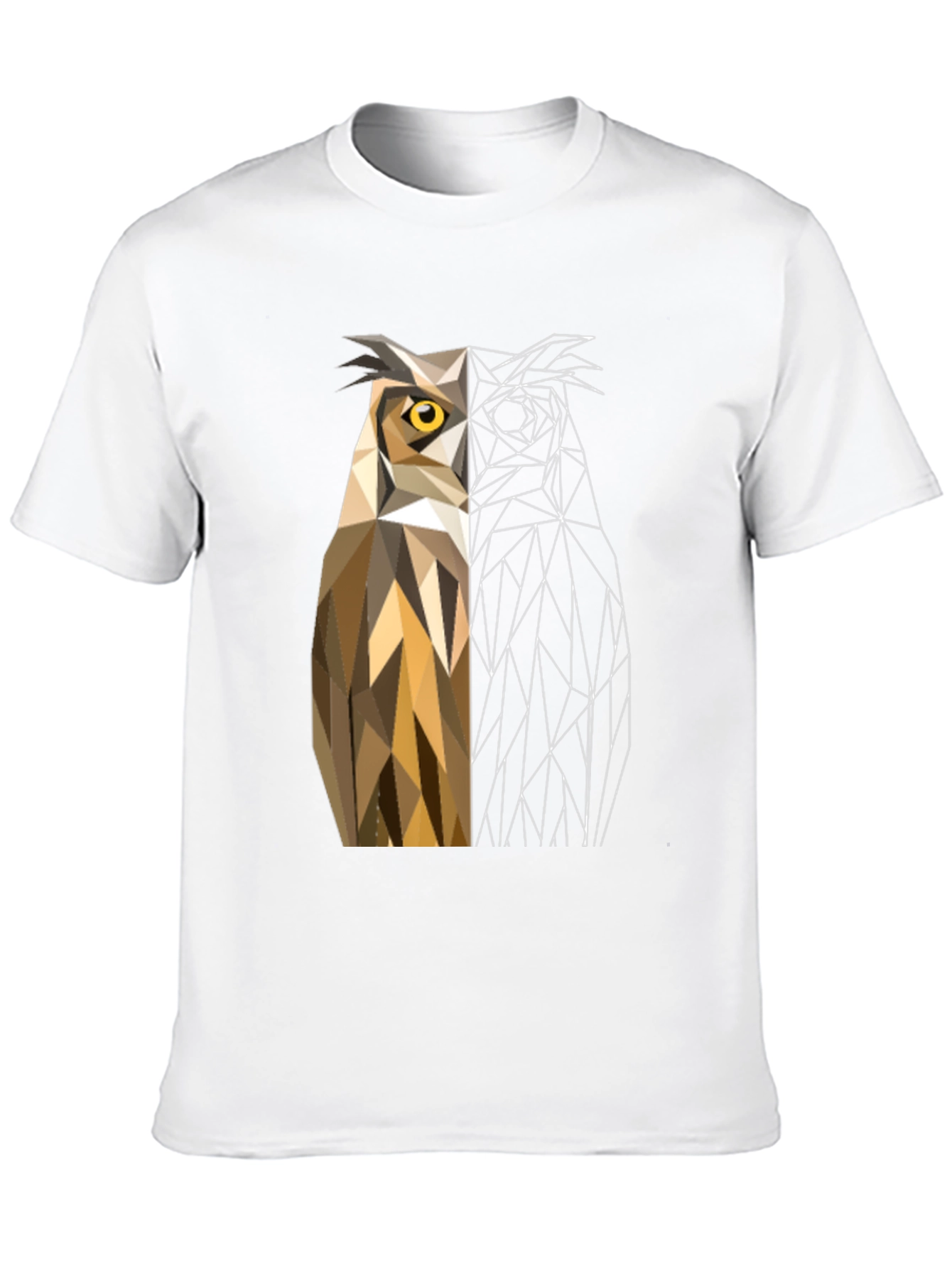 Geometric Owl Graphic Tee - Modern Design