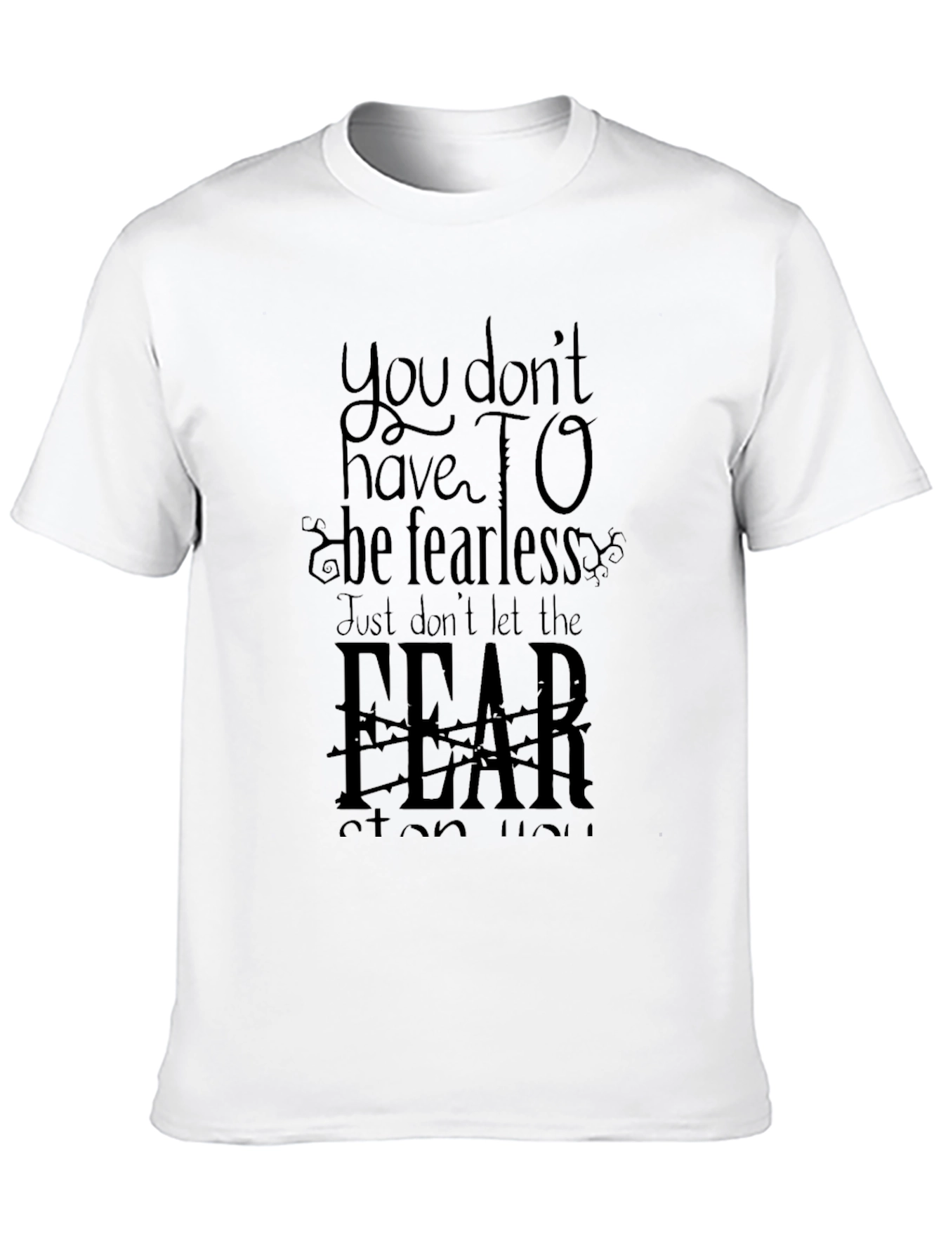 Fearless Graphic Tee - Inspirational Mens Black T-Shirt