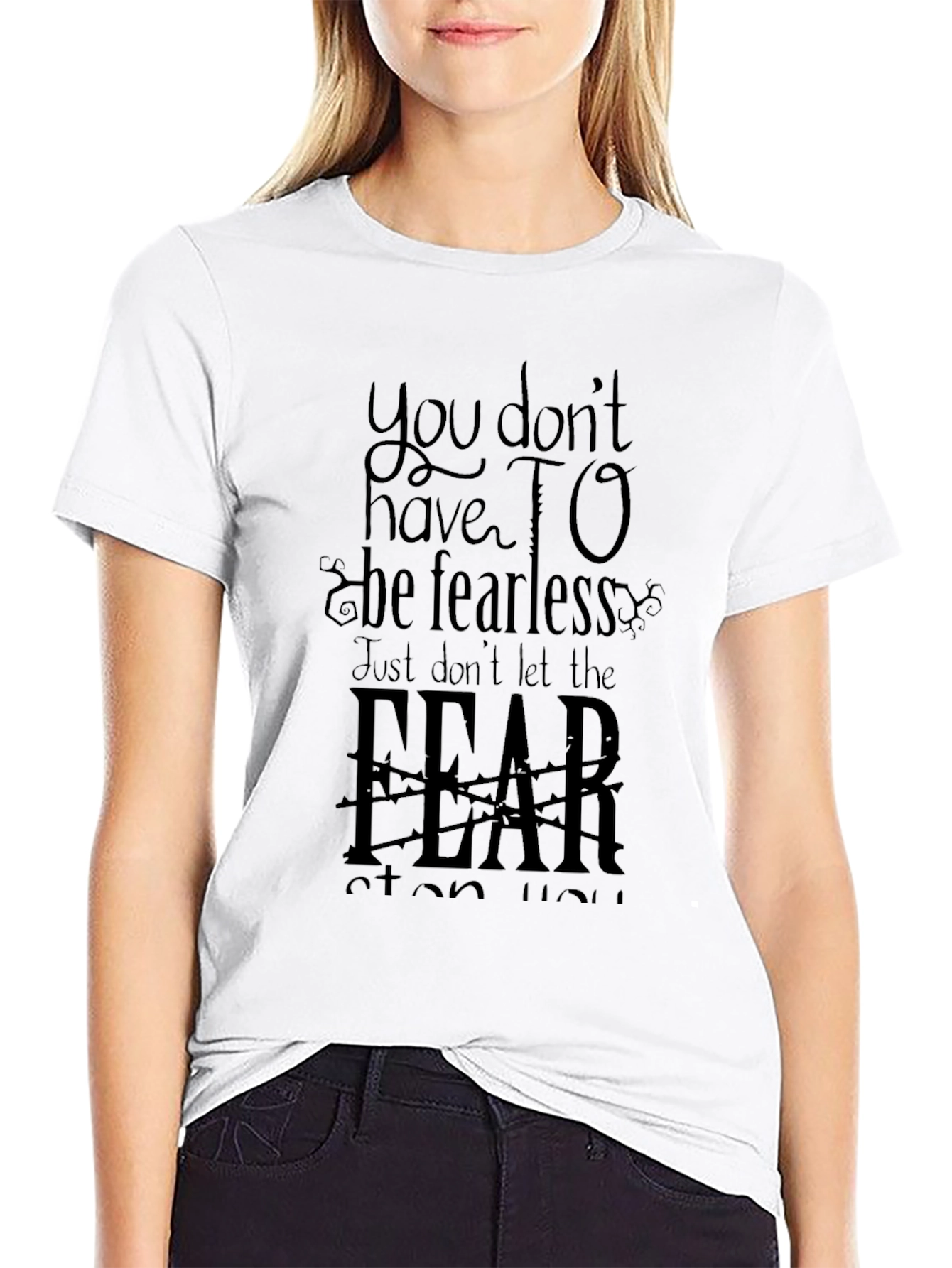 Fearless Graphic Tee - Inspirational Mens Black T-Shirt