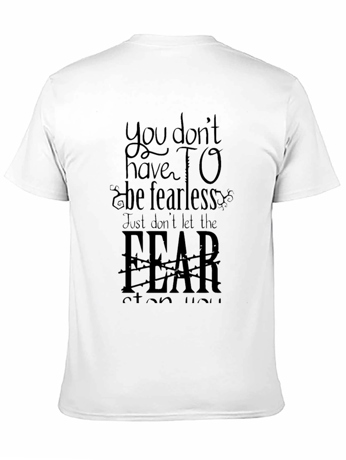 Fearless Graphic Tee - Inspirational Mens Black T-Shirt