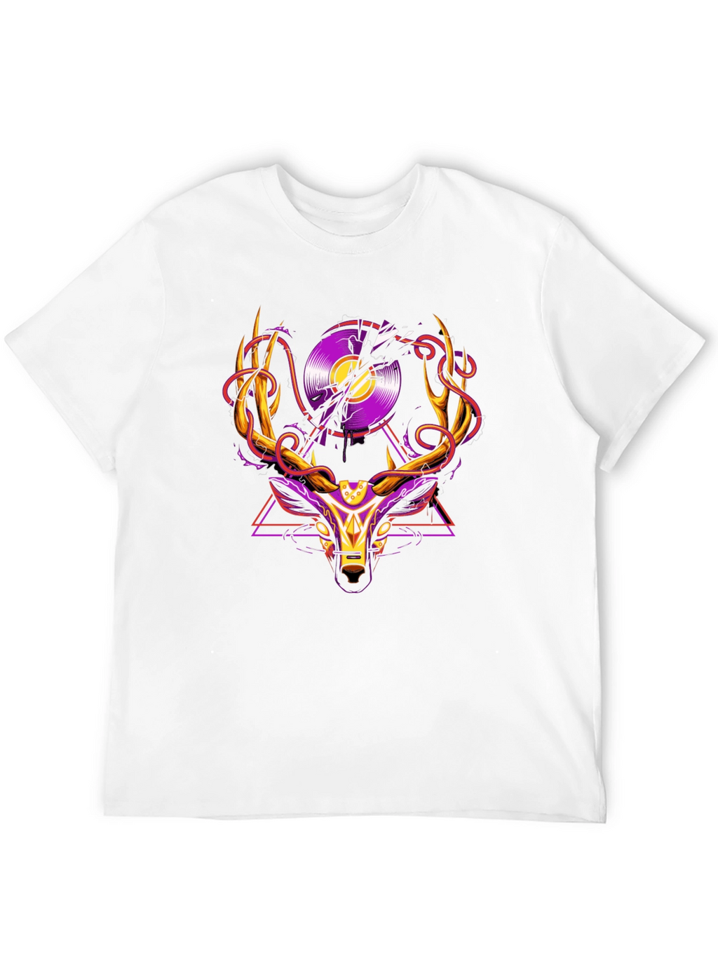 Deer Vinyl Record Graphic T-Shirt