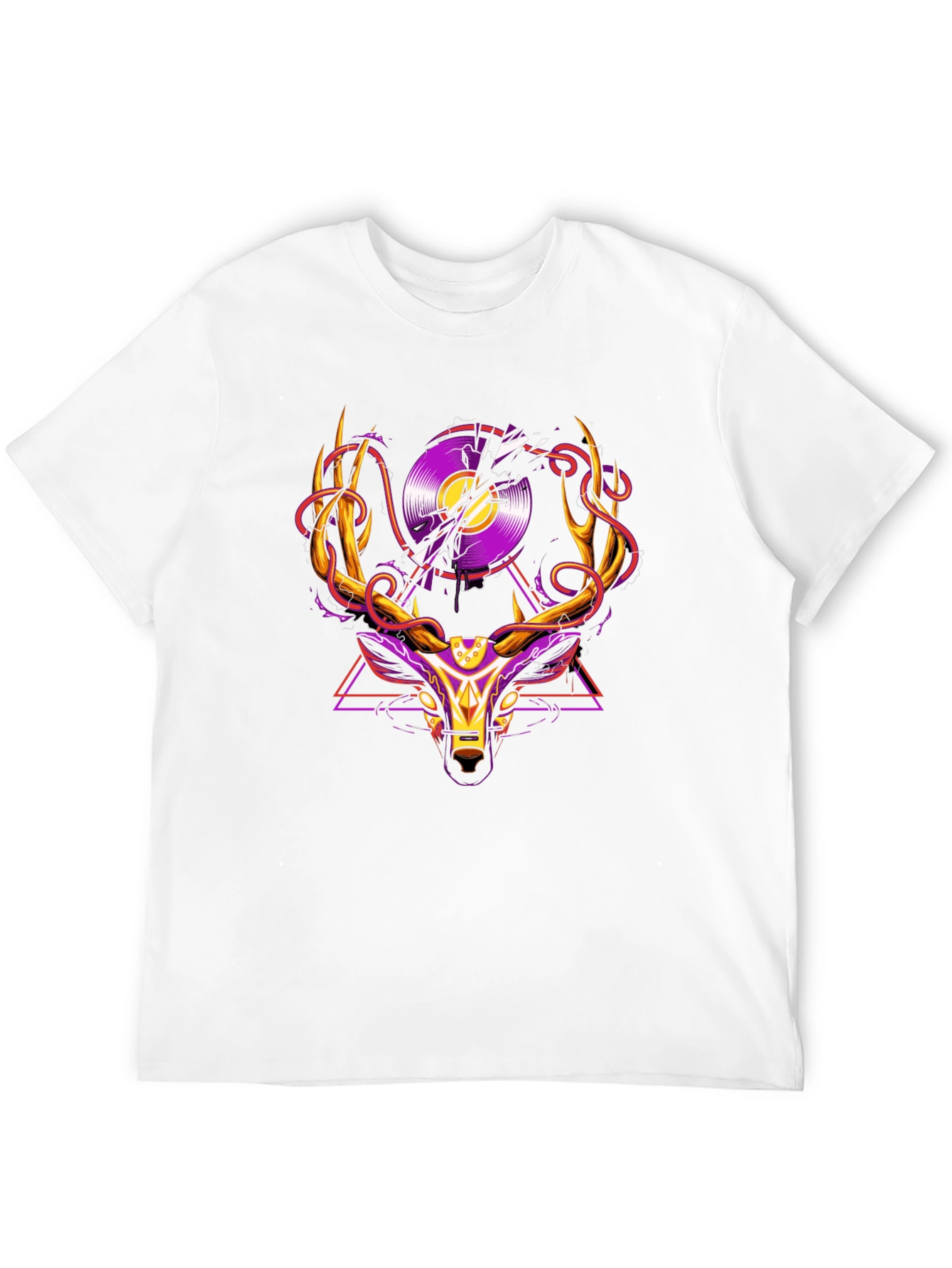 Deer Vinyl Record Graphic T-Shirt