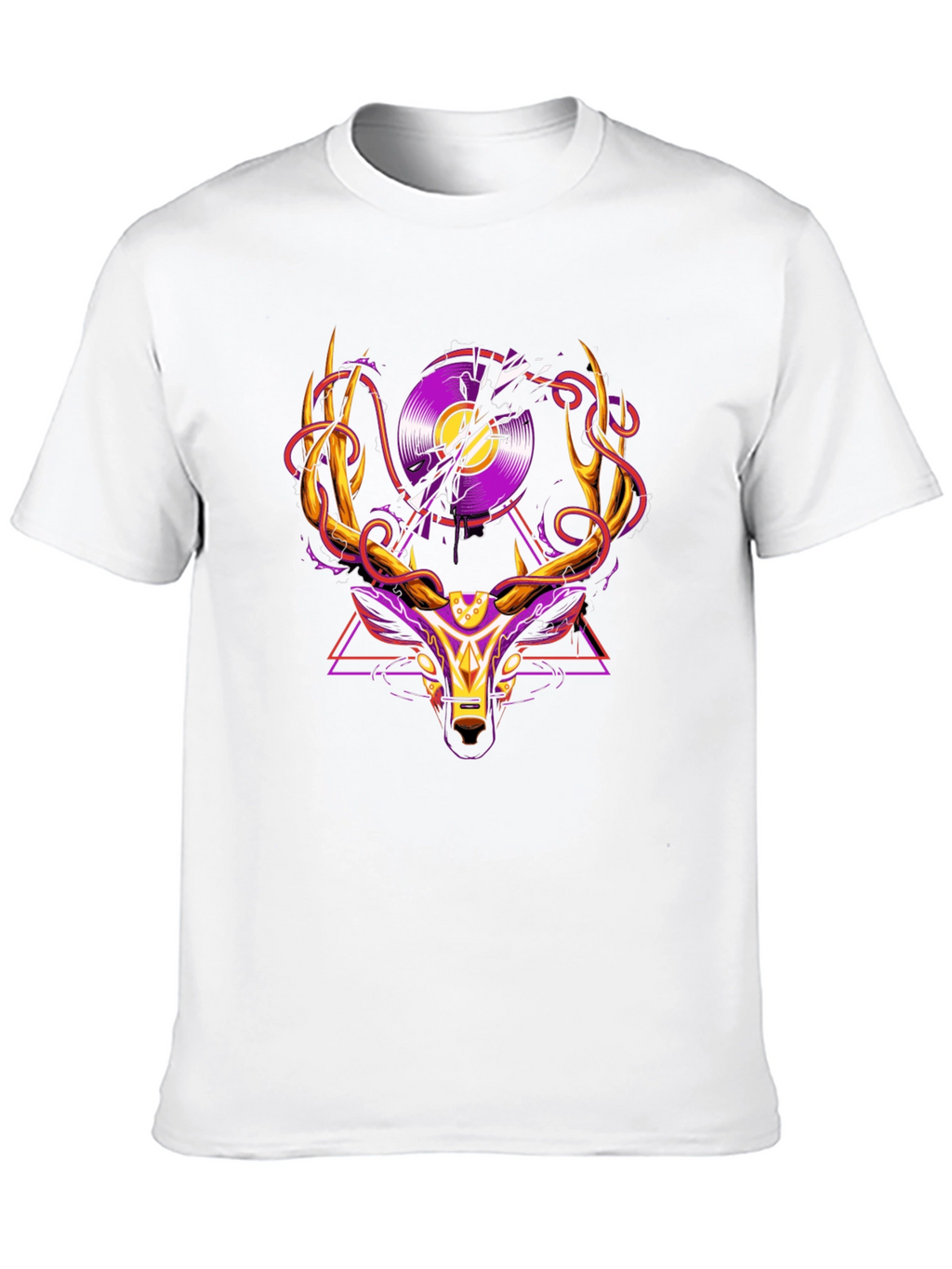 Deer Vinyl Record Graphic T-Shirt