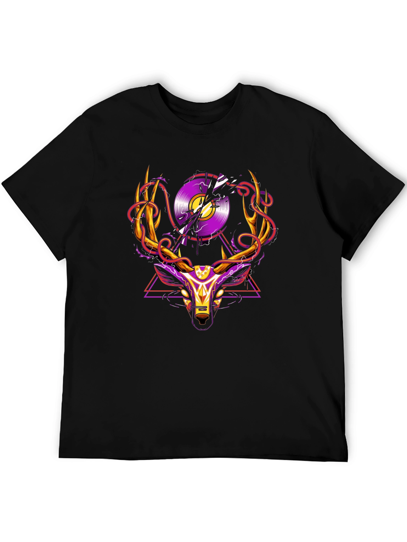 Deer Vinyl Record Graphic T-Shirt