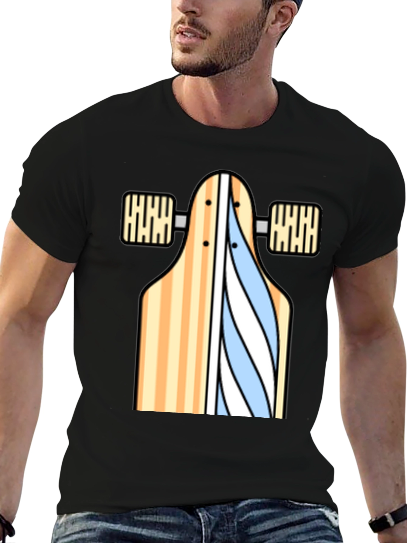 Skateboard Graphic T-Shirt - Casual Style