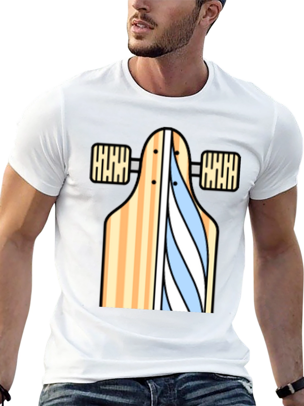 Skateboard Graphic T-Shirt - Casual Style