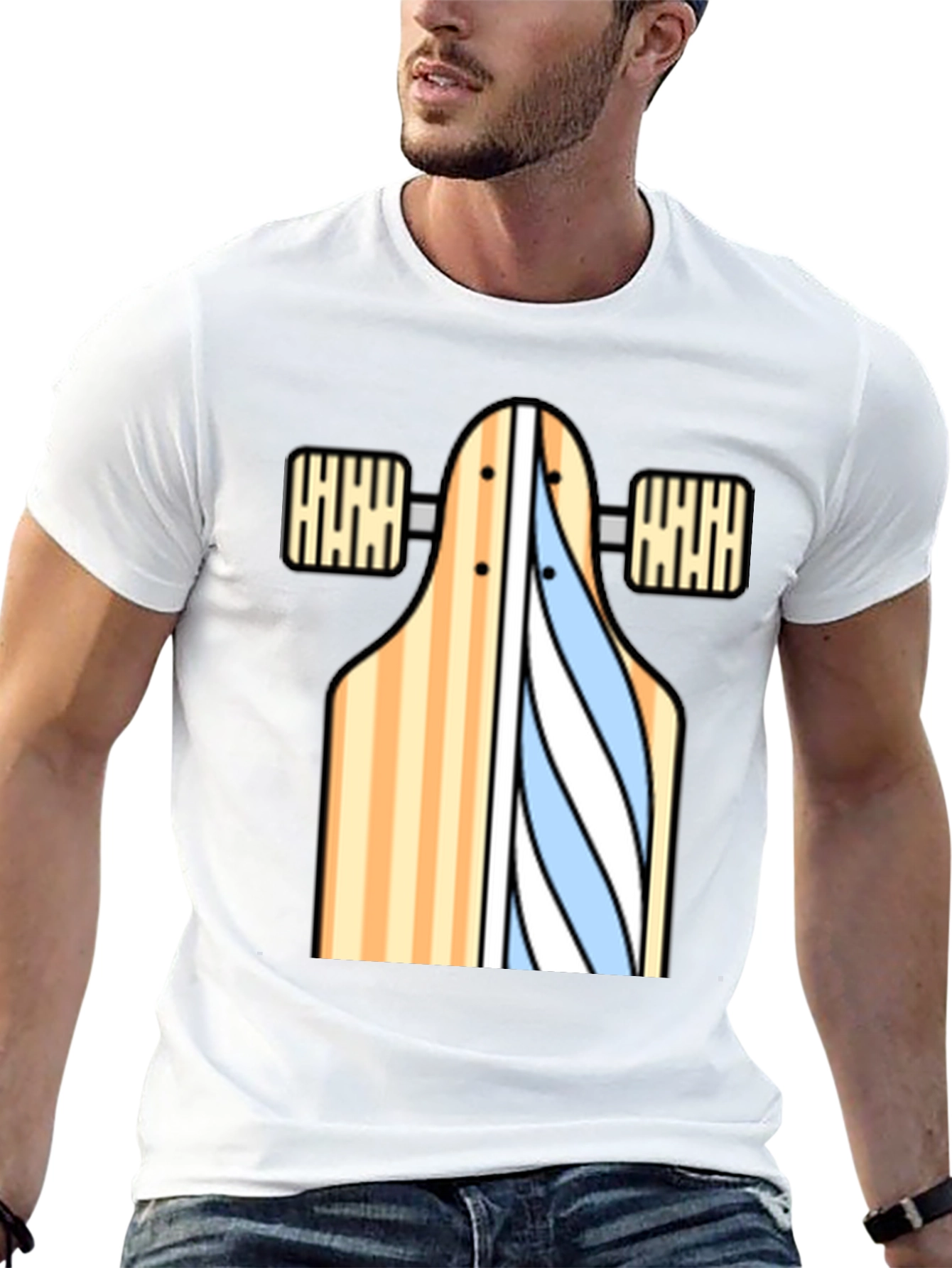 Skateboard Graphic T-Shirt - Casual Style