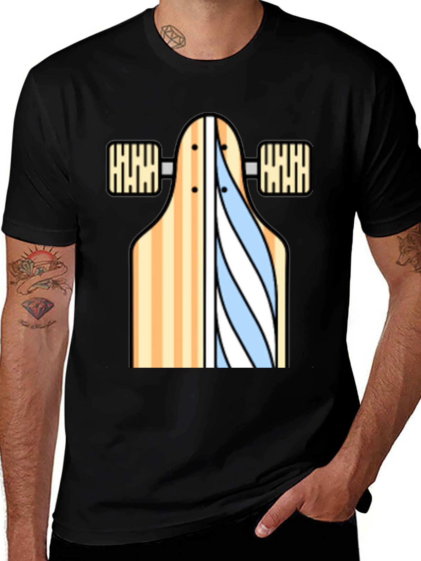 Skateboard Graphic T-Shirt - Casual Style