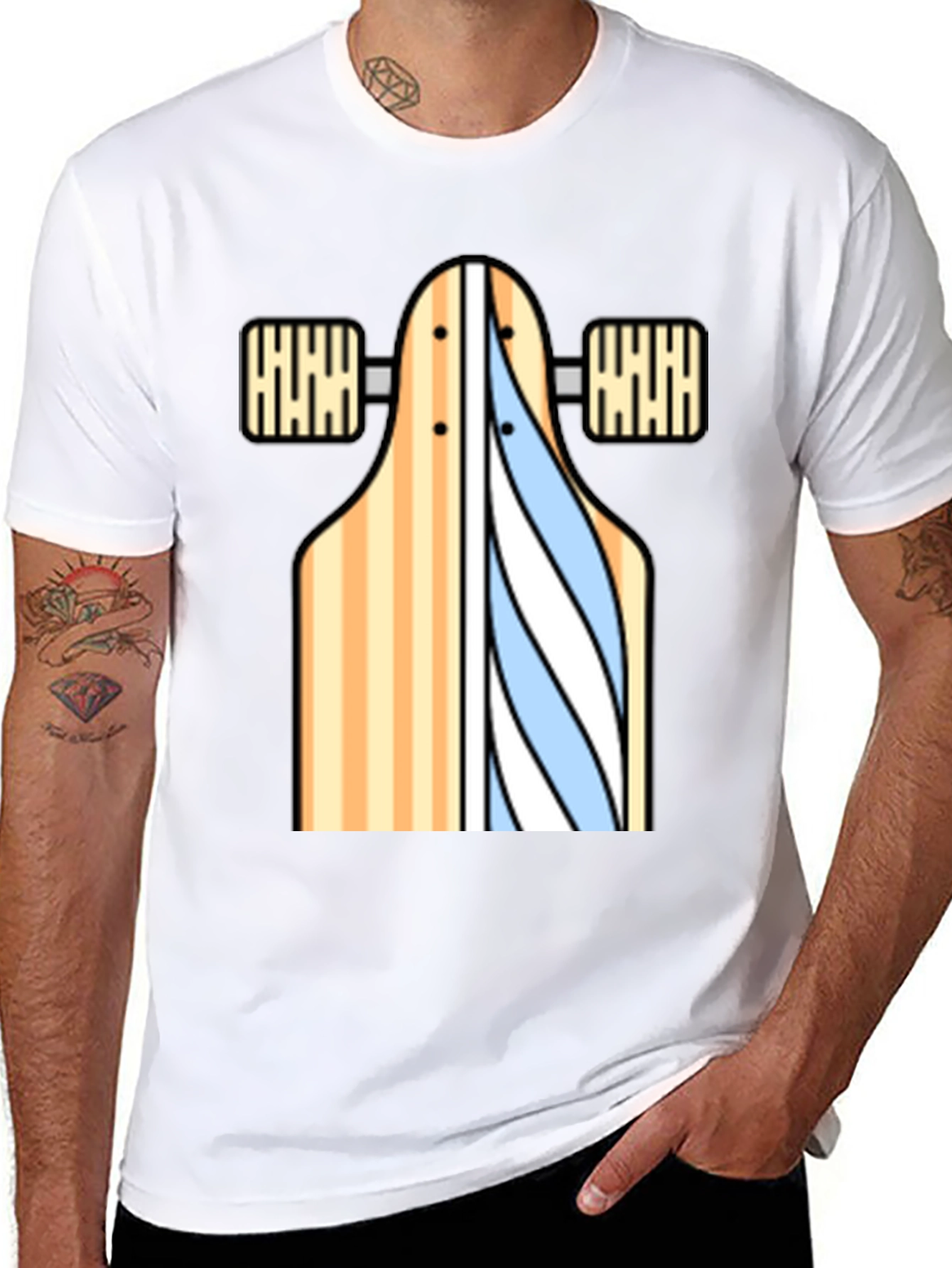Skateboard Graphic T-Shirt - Casual Style