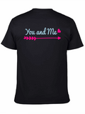 Romantic You and Me Arrow Heart Graphic T-Shirt
