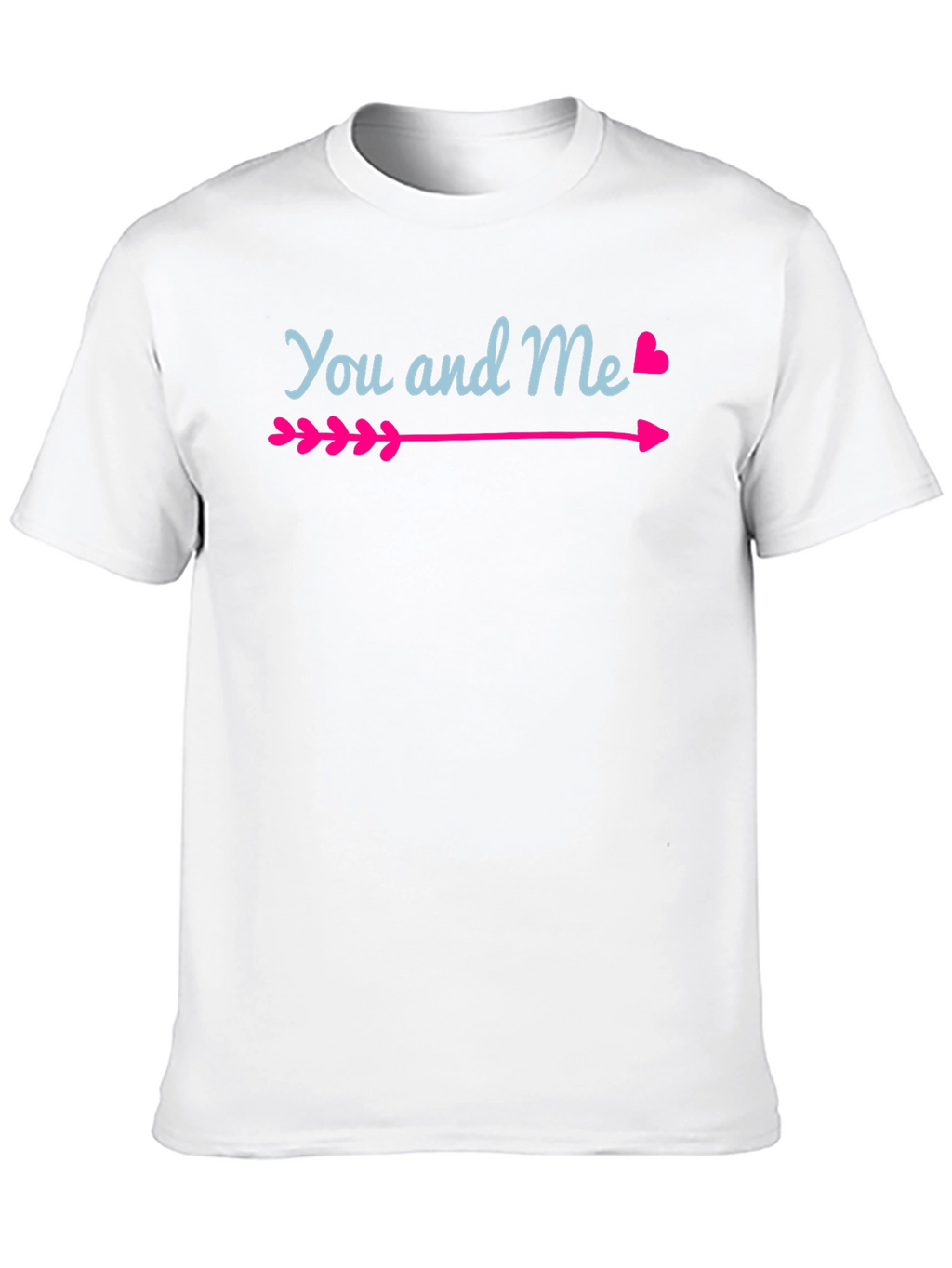 Romantic You and Me Arrow Heart Graphic T-Shirt
