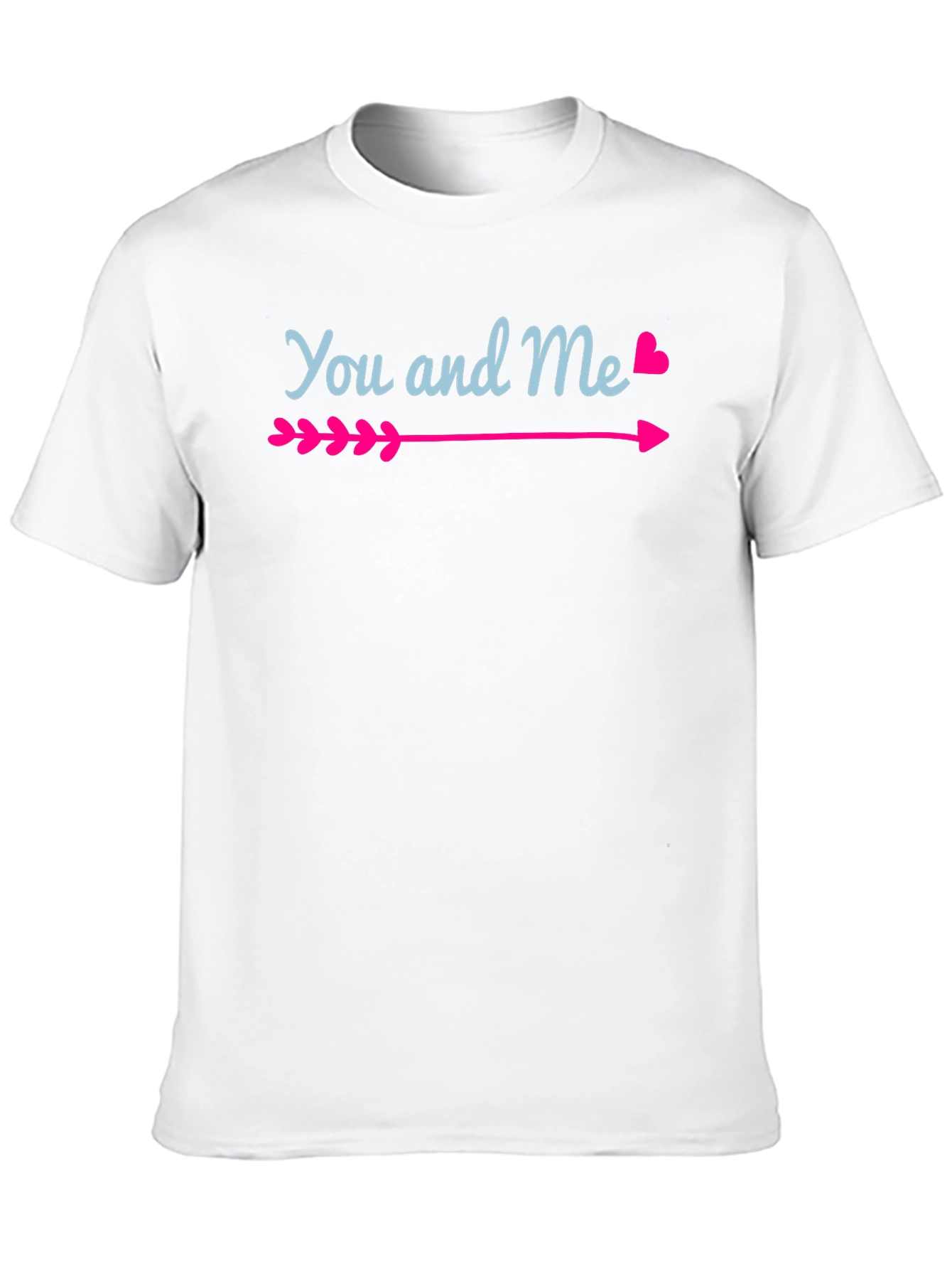 Romantic You and Me Arrow Heart Graphic T-Shirt