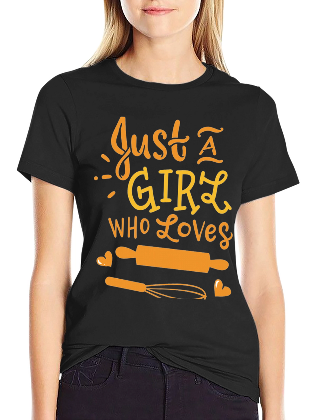 Just A Girl Who Loves Baking Black Tee