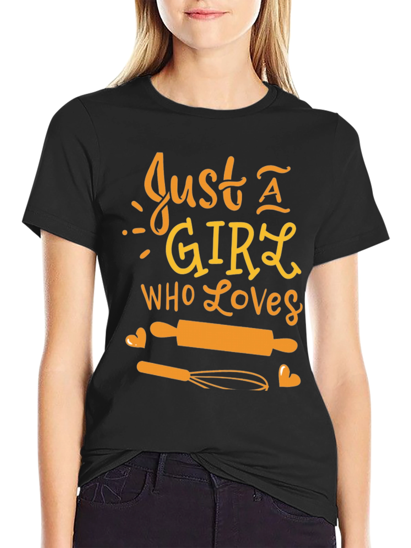 Just A Girl Who Loves Baking Black Tee
