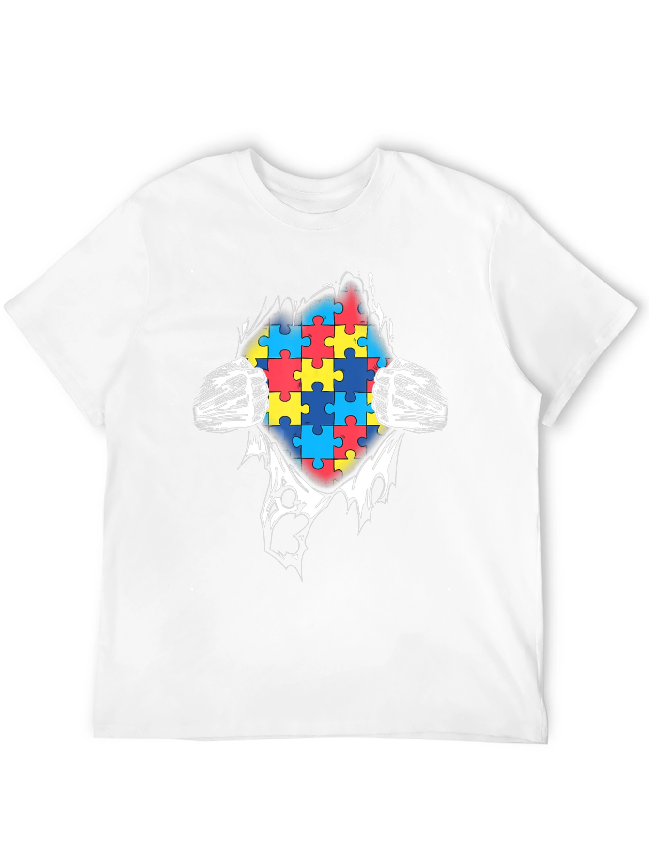 Autism Awareness Puzzle Piece Graphic T-Shirt