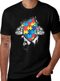 Autism Awareness Puzzle Piece Graphic T-Shirt
