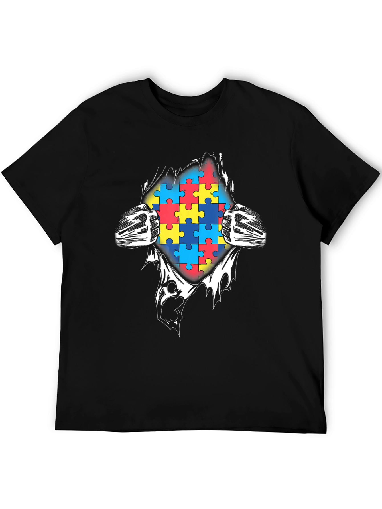 Autism Awareness Puzzle Piece Graphic T-Shirt