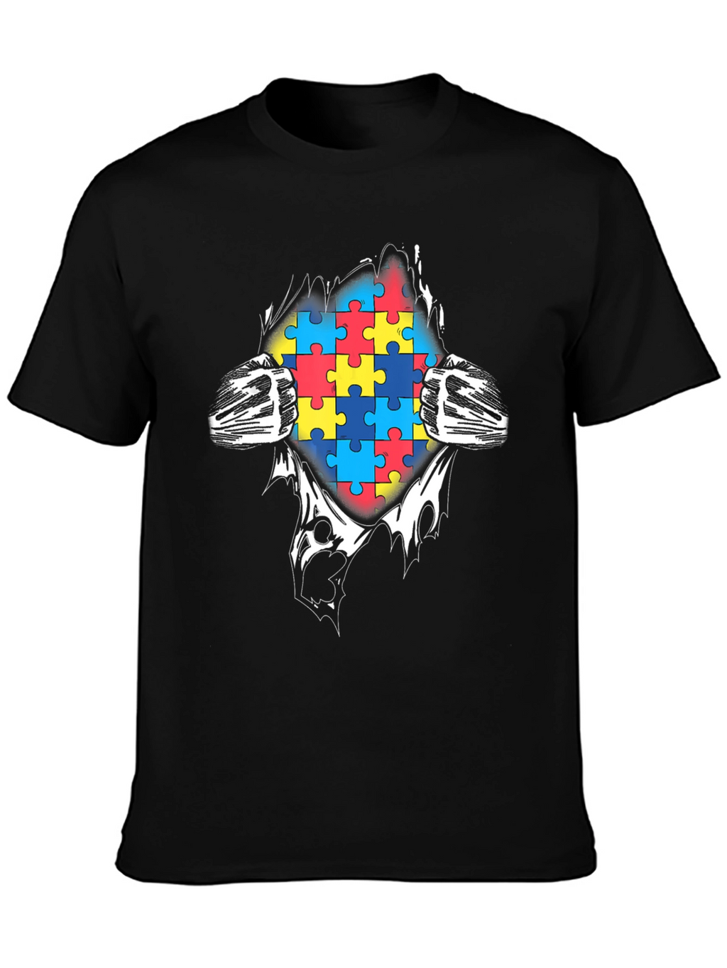 Autism Awareness Puzzle Piece Graphic T-Shirt