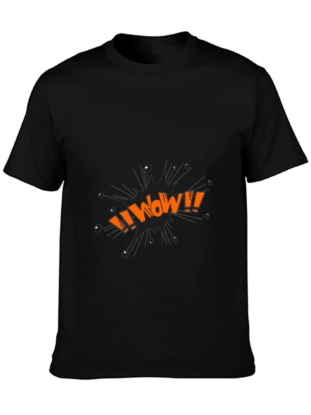 WOW Graphic Tee - Black Cotton Blend