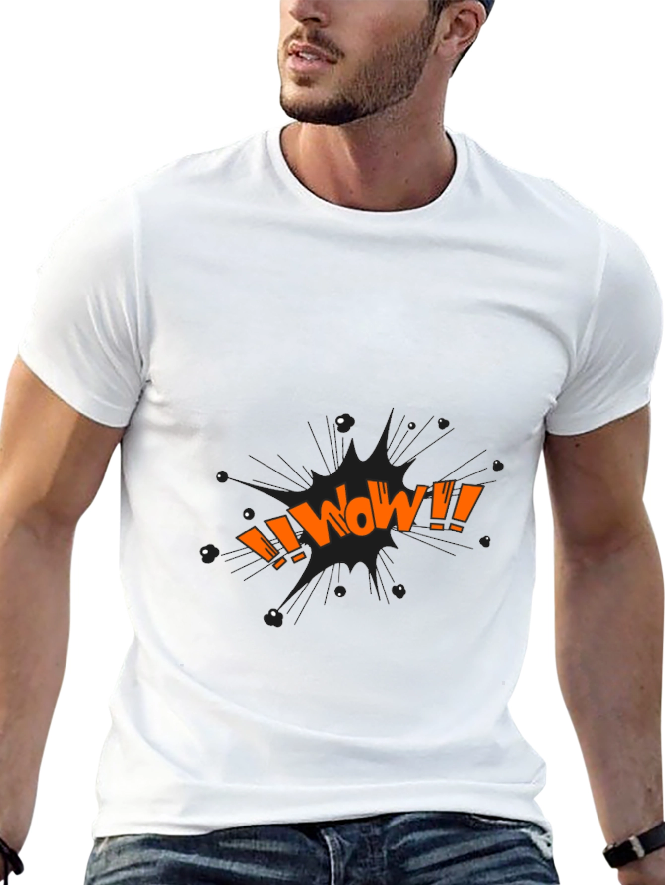WOW Graphic Tee - Black Cotton Blend