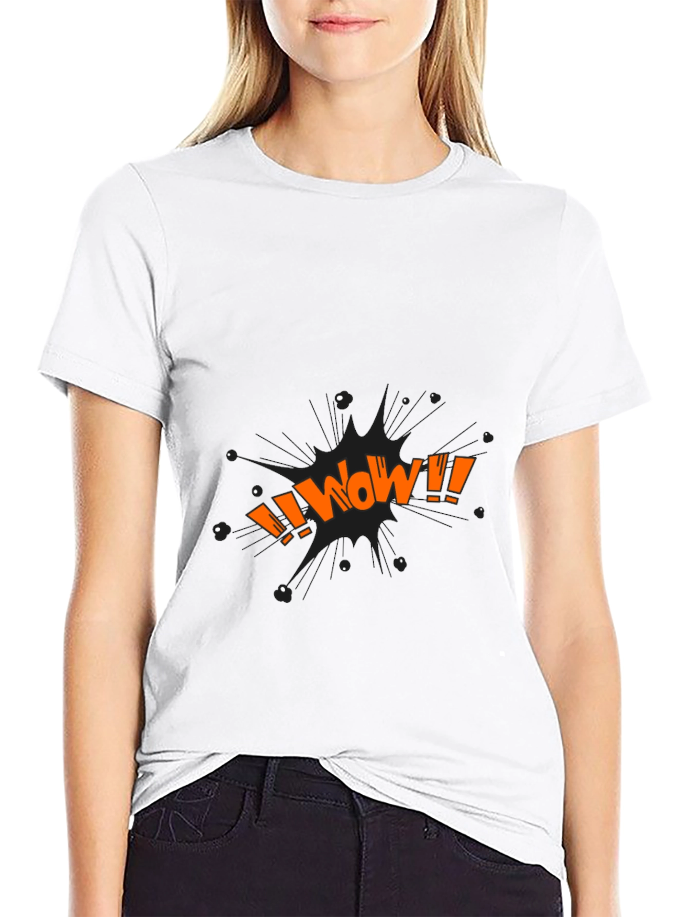 WOW Graphic Tee - Black Cotton Blend