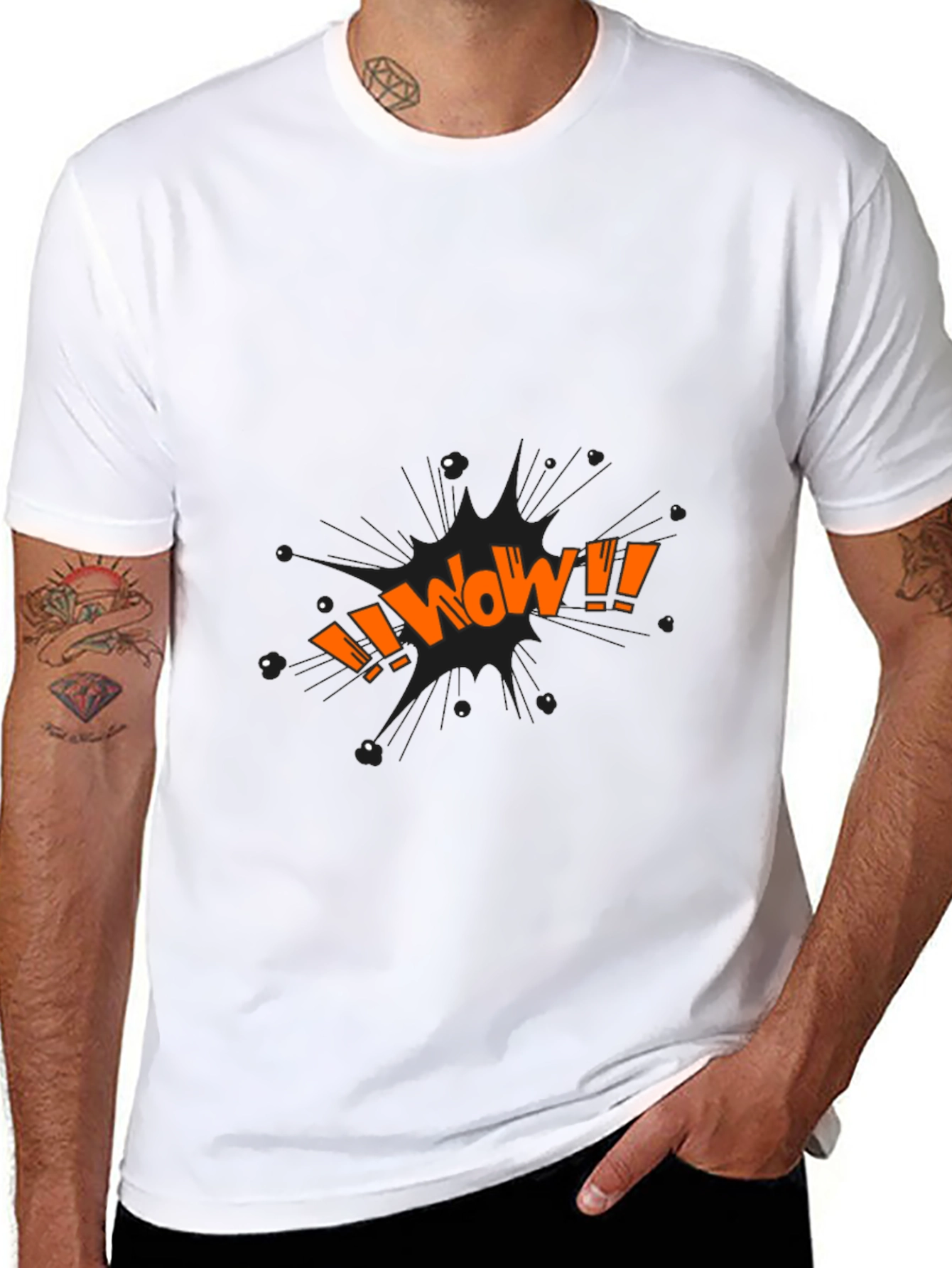 WOW Graphic Tee - Black Cotton Blend