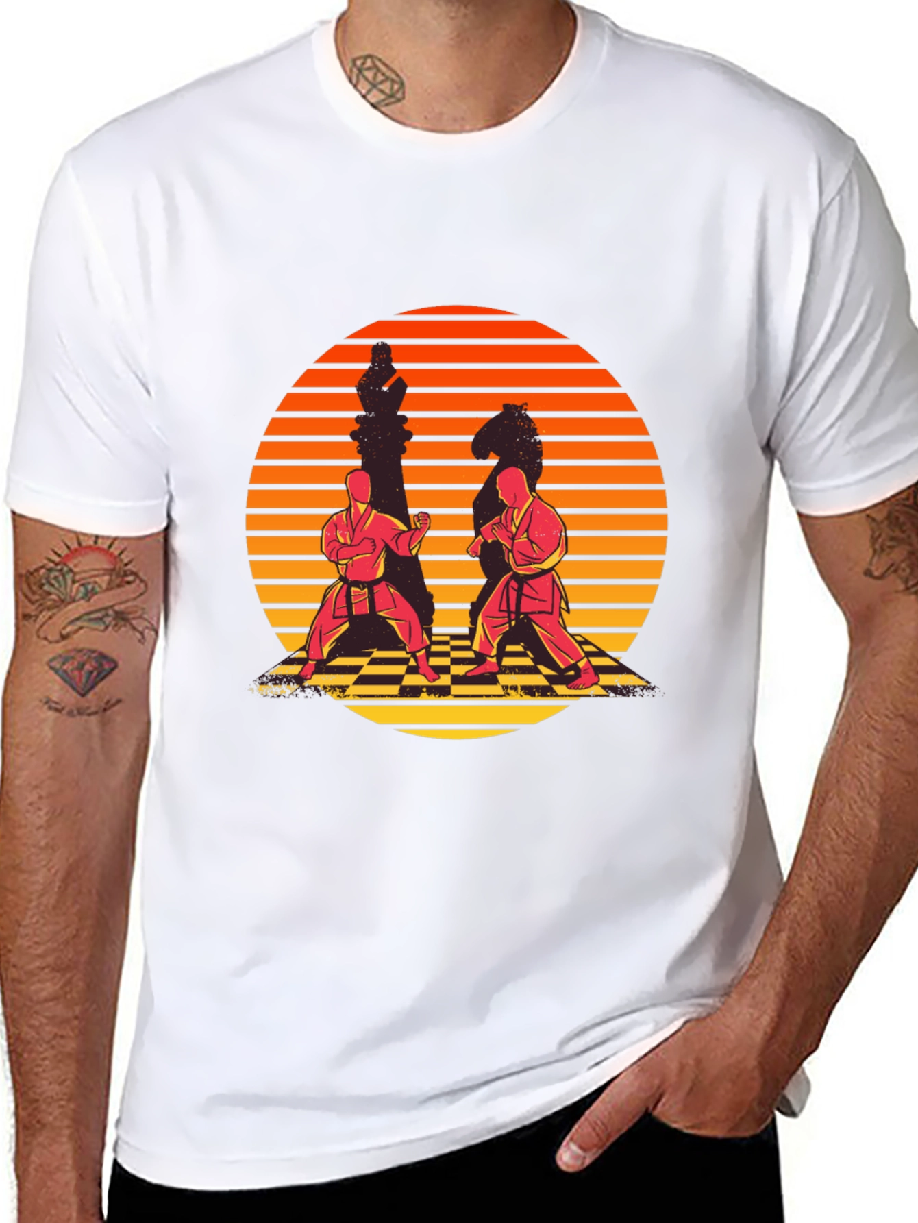 Chess Karate Sunset T-Shirt