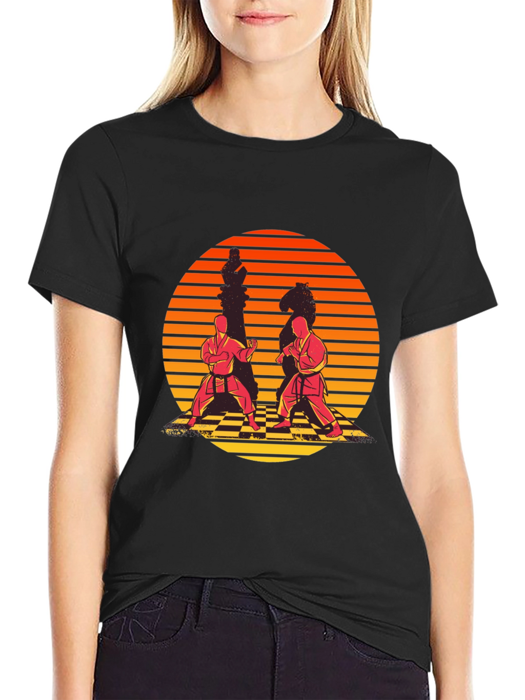 Chess Karate Sunset T-Shirt