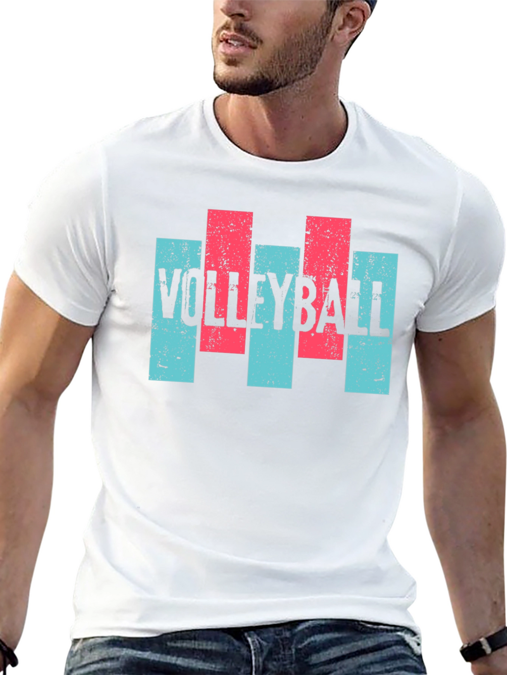 Volleyball Graphic T-Shirt - Mens Casual Tee