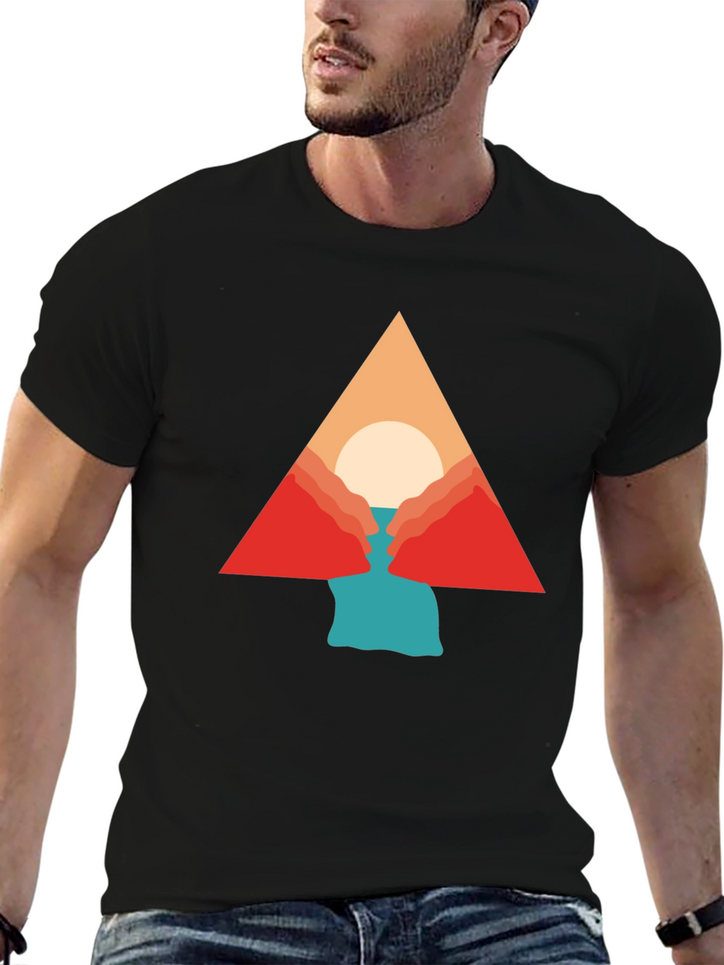Geometric Mountain Graphic Tee