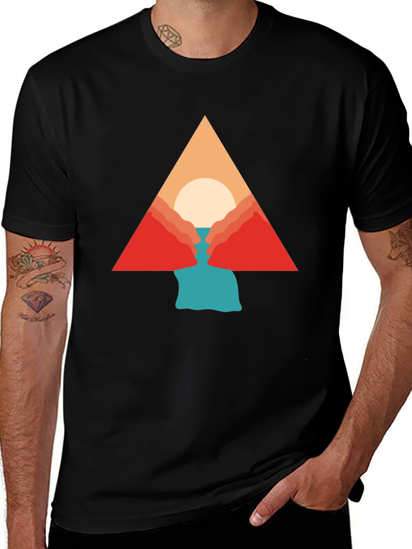 Geometric Mountain Graphic Tee