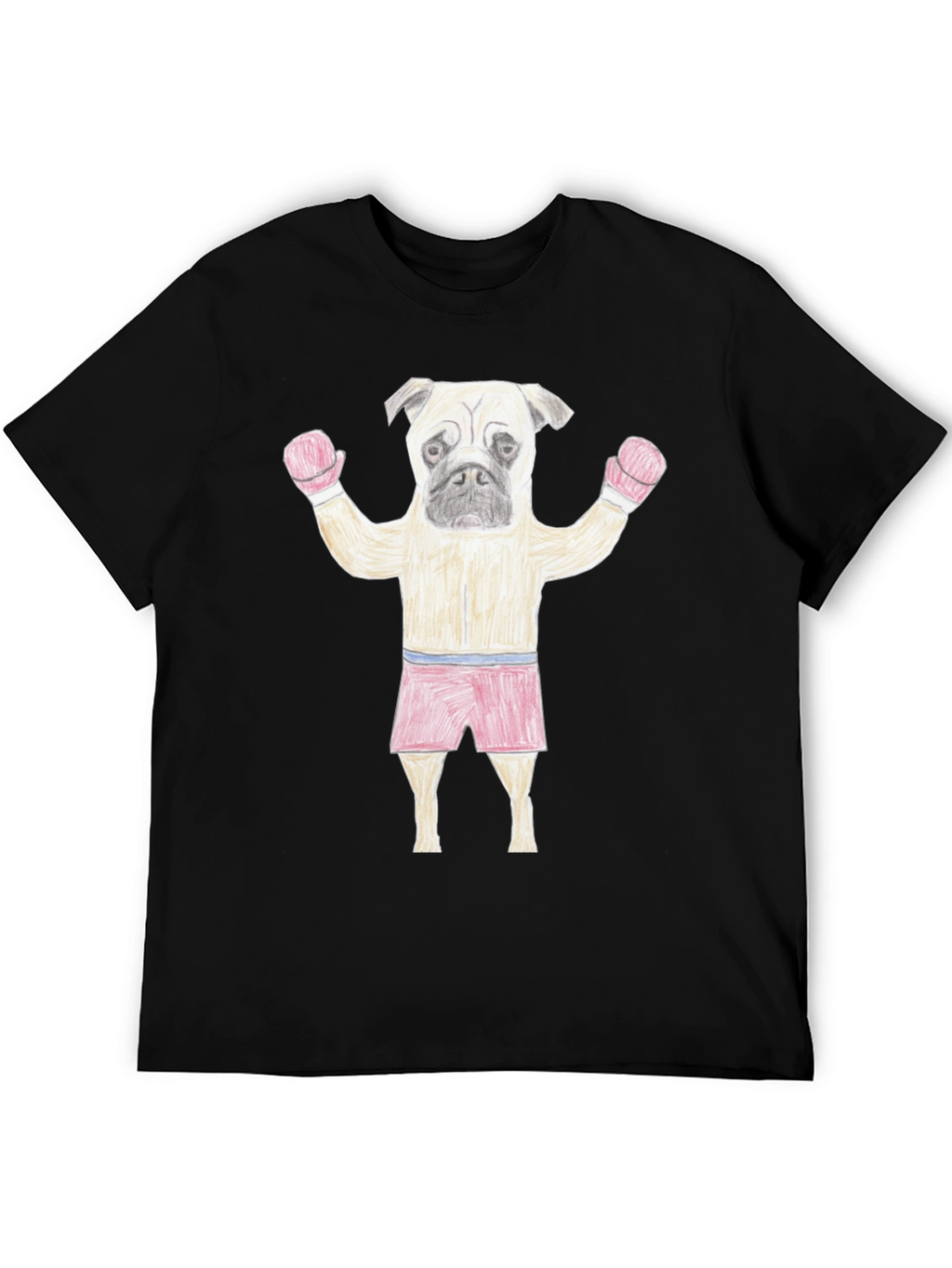 Pug Boxer Black T-Shirt - Funny Animal Tee