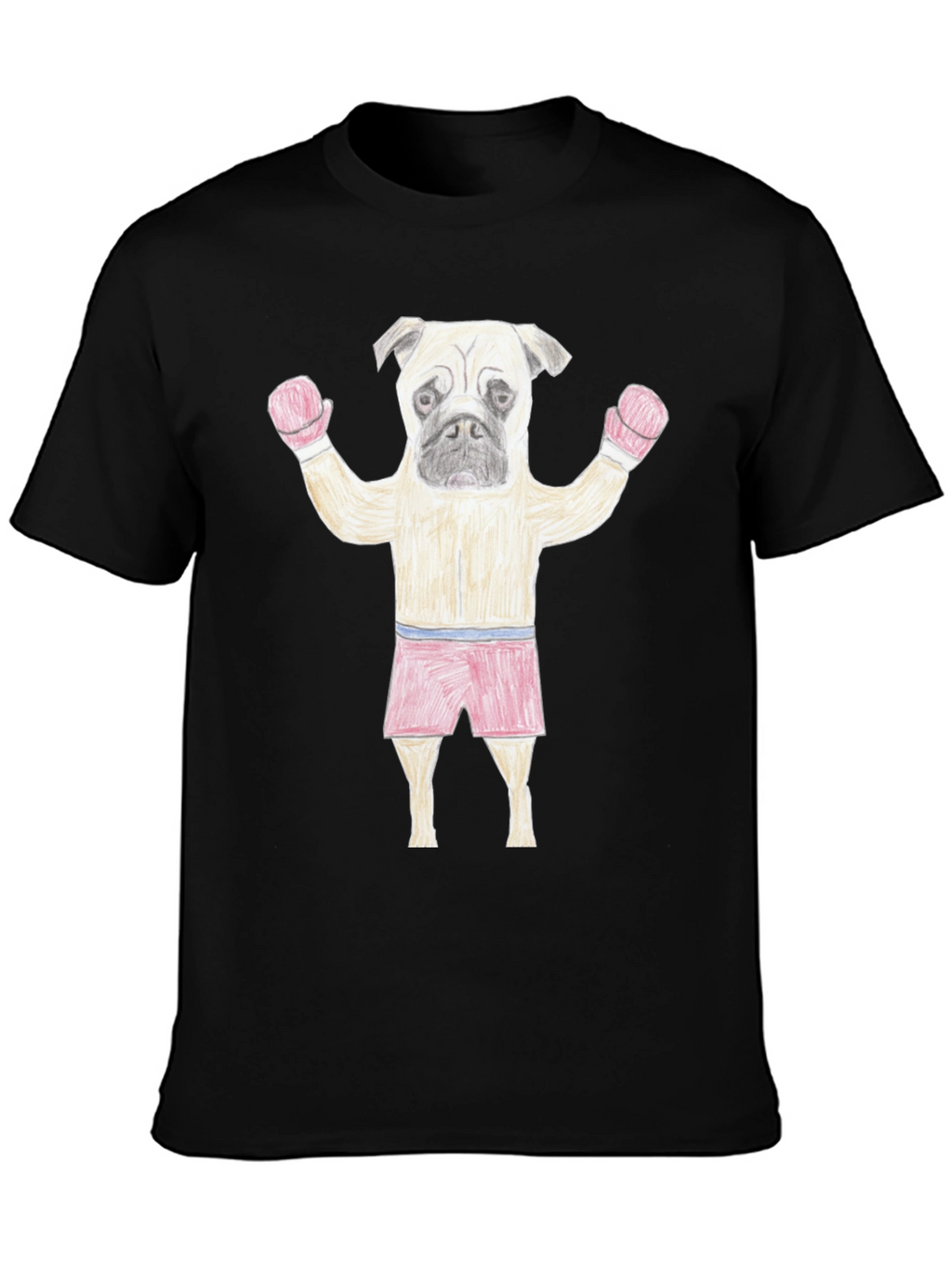 Pug Boxer Black T-Shirt - Funny Animal Tee