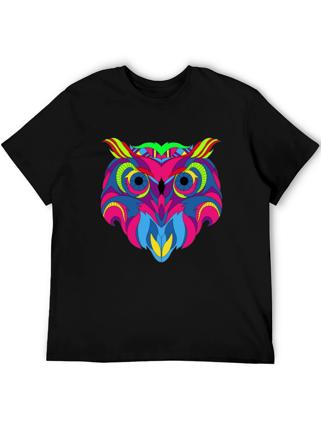 Vivid Owl Graphic Tee - Mens Black T-Shirt