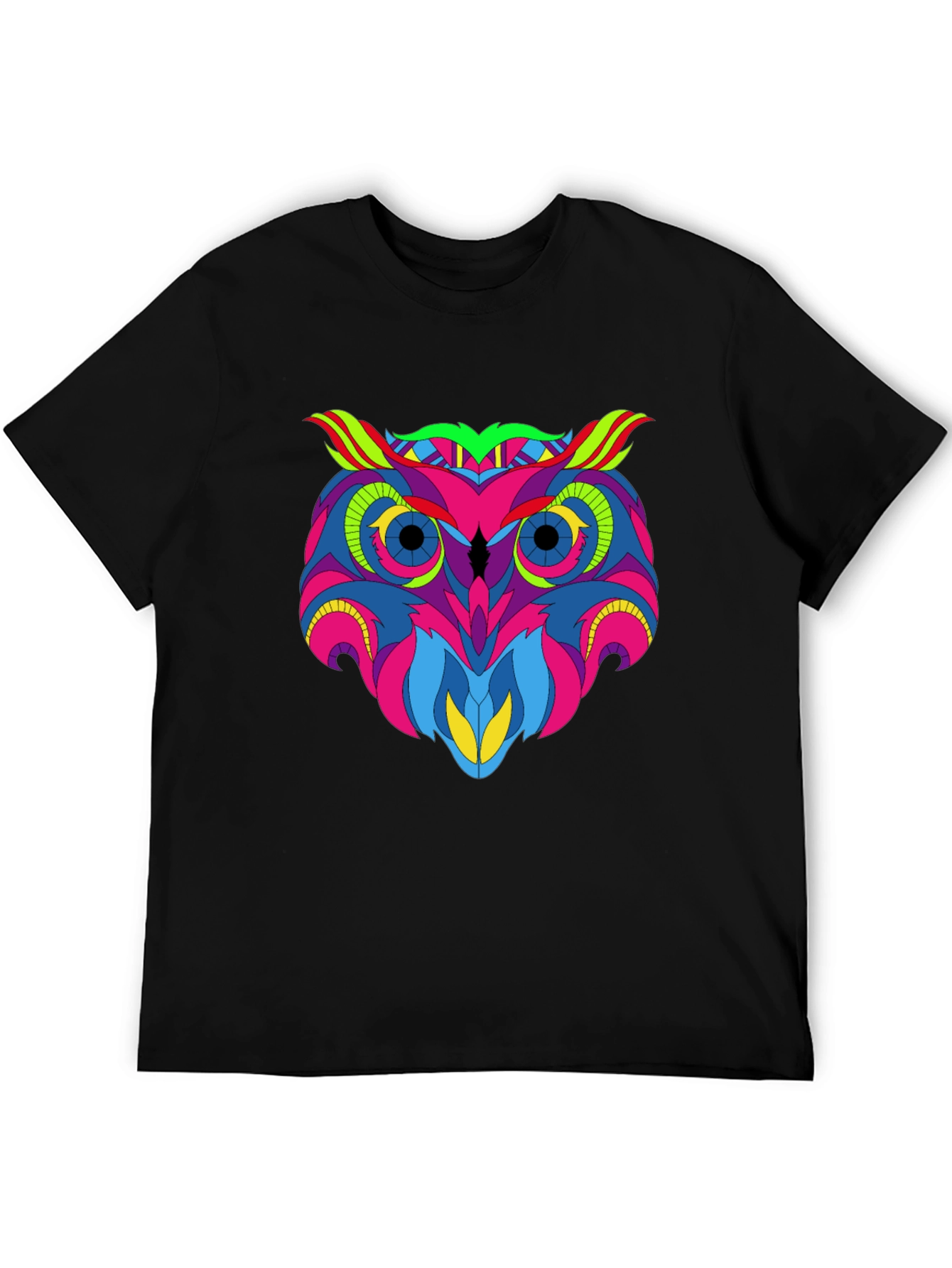 Vivid Owl Graphic Tee - Mens Black T-Shirt