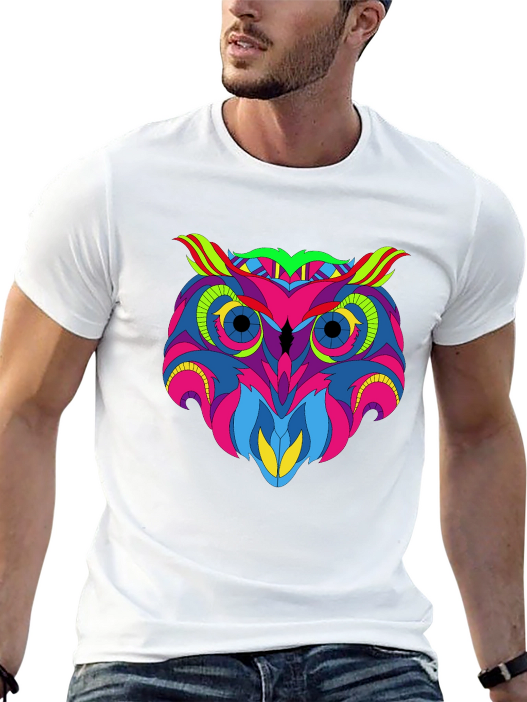 Vivid Owl Graphic Tee - Mens Black T-Shirt