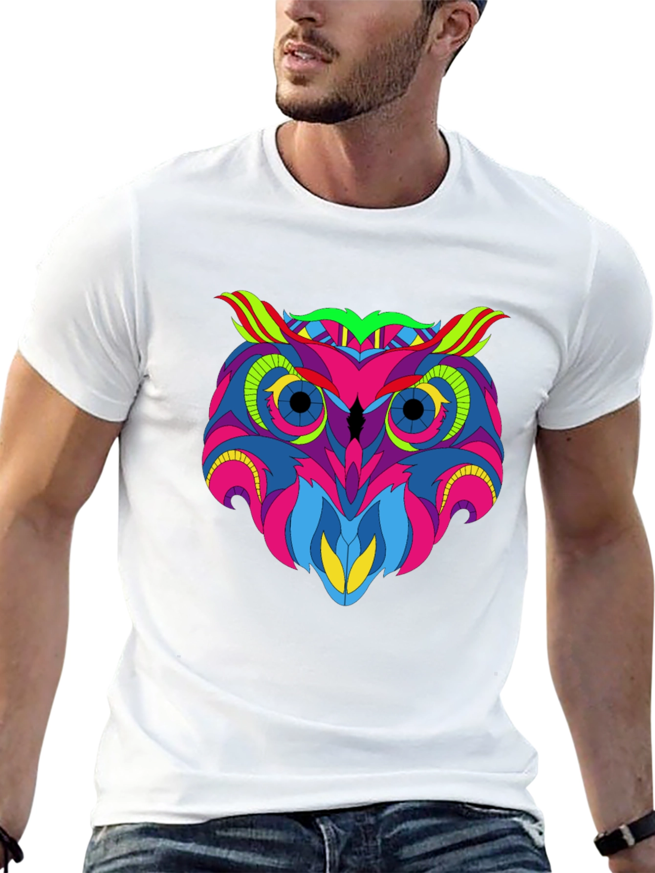 Vivid Owl Graphic Tee - Mens Black T-Shirt