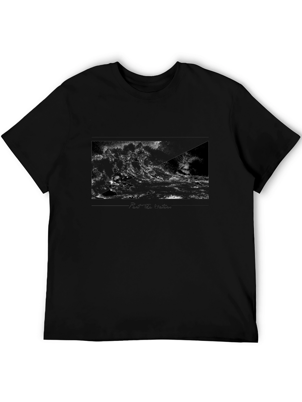 Black Wave Print T-Shirt