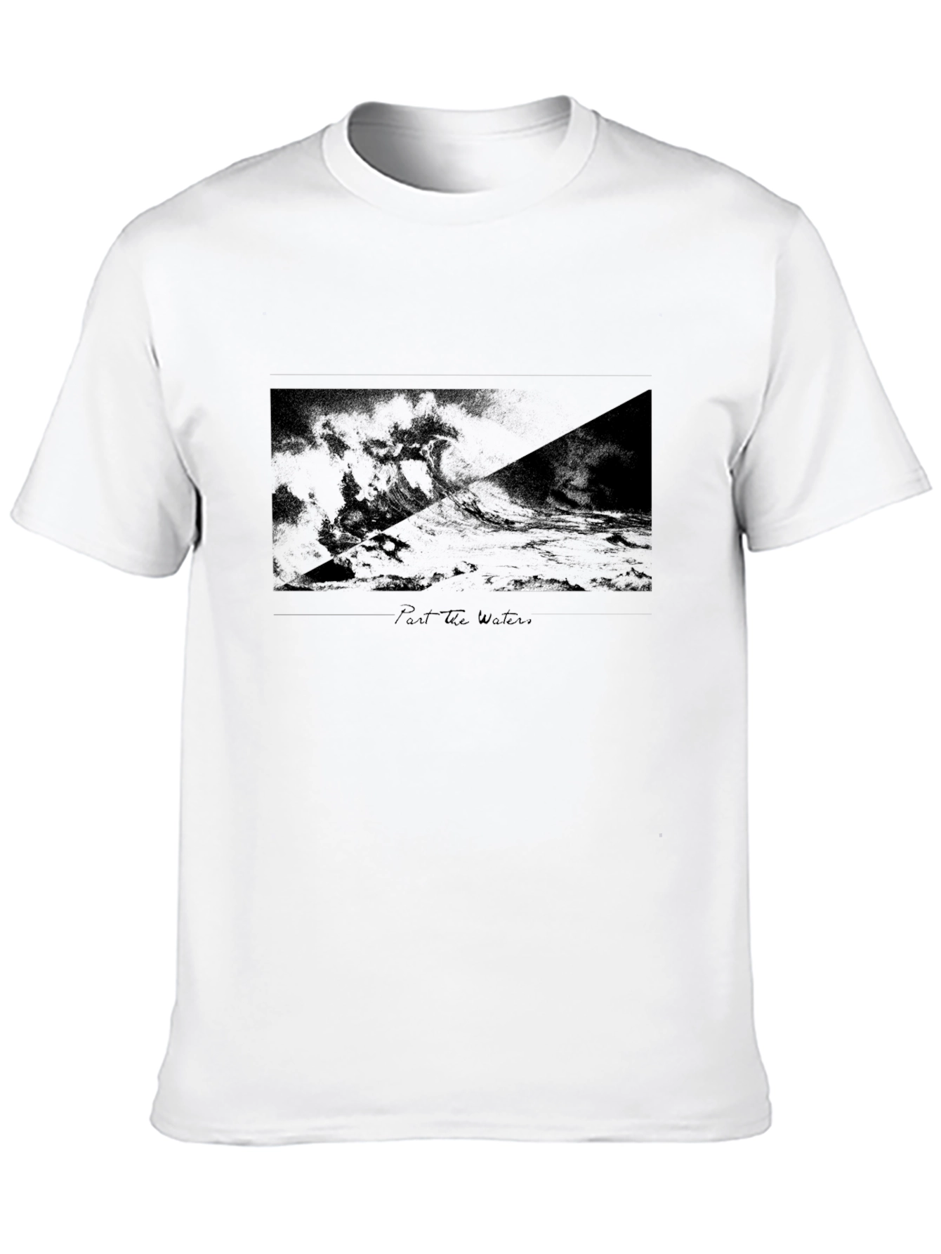 Black Wave Print T-Shirt
