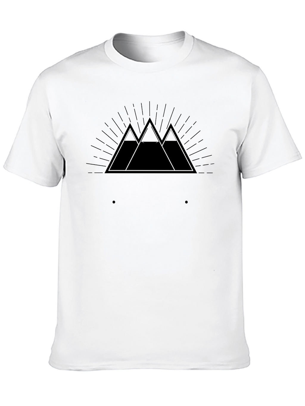 Mens Black Graphic Tee - Mountain Range Design